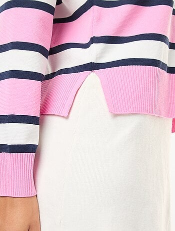 Pull style polo en maille stretch