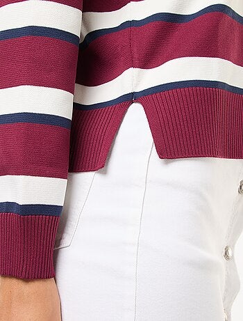 Pull style polo en maille stretch