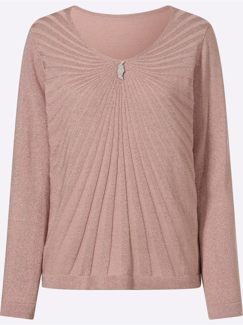 Pull Superbe Fil Brillant - Taille Standard - Witt Poudre - Kiabi