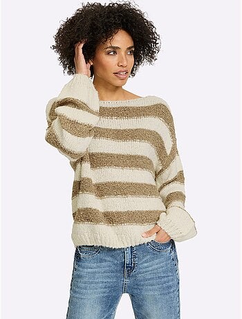 Pull superbe mélange de matières - taille standard - helline