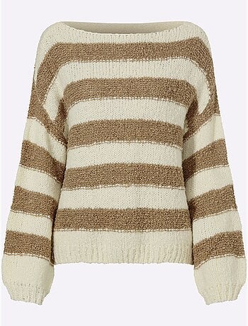 Pull superbe mélange de matières - taille standard - helline