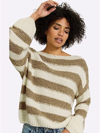 Pull superbe mélange de matières - taille standard - helline