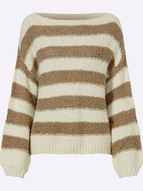 Pull superbe mélange de matières - taille standard - helline - Kiabi Pull superbe mélange de matières - taille standard - helline - Kiabi