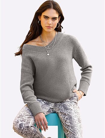 Pull Superbe Mélange De Matières - Taille Standard - Helline