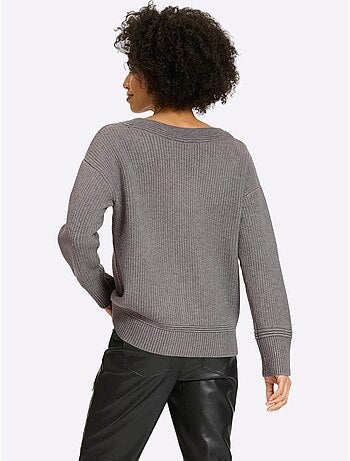 Pull Superbe Mélange De Matières - Taille Standard - Helline