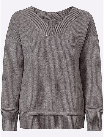 Pull Superbe Mélange De Matières - Taille Standard - Helline