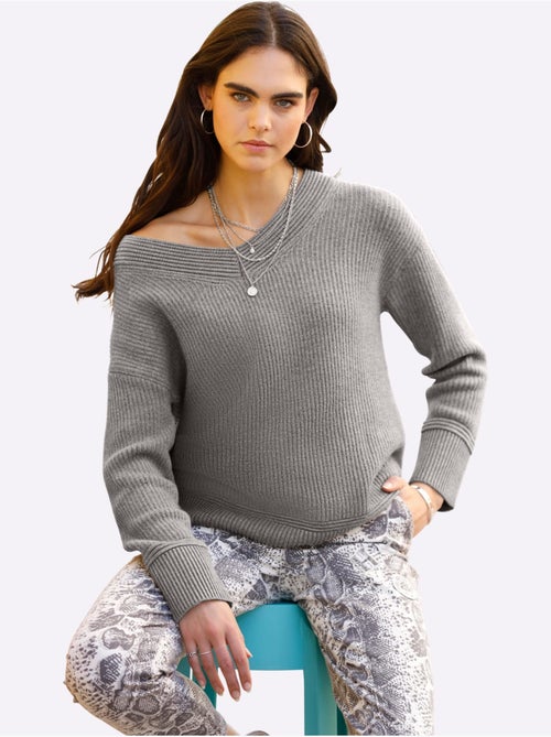 Pull Superbe Mélange De Matières - Taille Standard - Helline - Kiabi Pull Superbe Mélange De Matières - Taille Standard - Helline - Kiabi