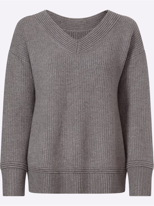 Pull Superbe Mélange De Matières - Taille Standard - Helline - Kiabi Pull Superbe Mélange De Matières - Taille Standard - Helline - Kiabi