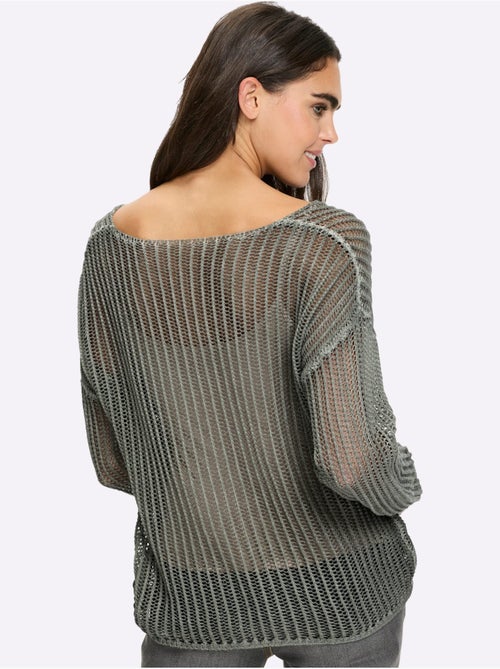 Pull Superbe Mélange De Matières - Taille Standard - helline - Kiabi