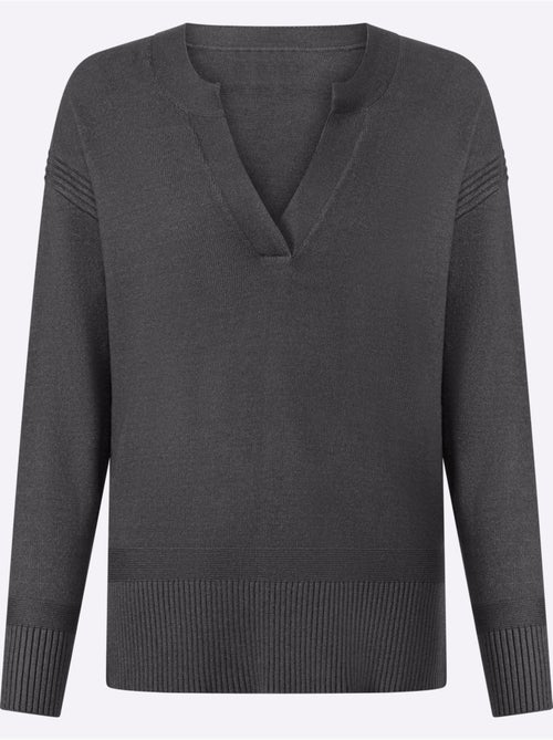 Pull superbe mélange de matières - taille standard - helline - Kiabi Pull superbe mélange de matières - taille standard - helline - Kiabi