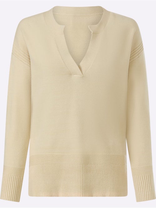 Pull superbe mélange de matières - taille standard - helline - Kiabi Pull superbe mélange de matières - taille standard - helline - Kiabi