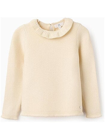Gilet tricoté, avec broderie florale NOVEAUX NATURE - Blanc - Kiabi - 37.99