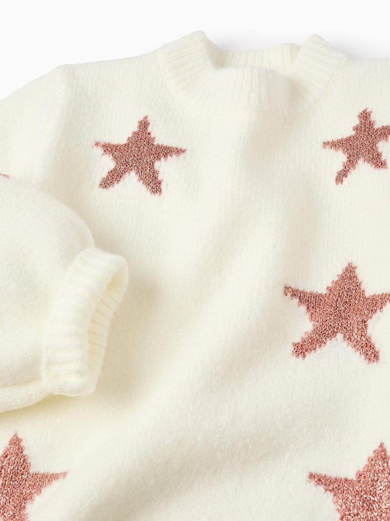 Pull Fille Jitter Bug - Thème Noël/vacances, Boutons étoiles - Taille M (Med), Occasion Très Bon état