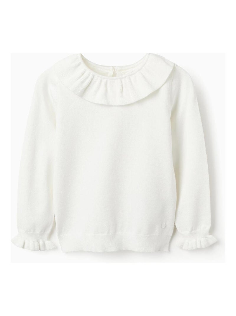 Pull Sweat Knit tricoté, avec des volants FRENCH CONNECTION Blanc - Kiabi