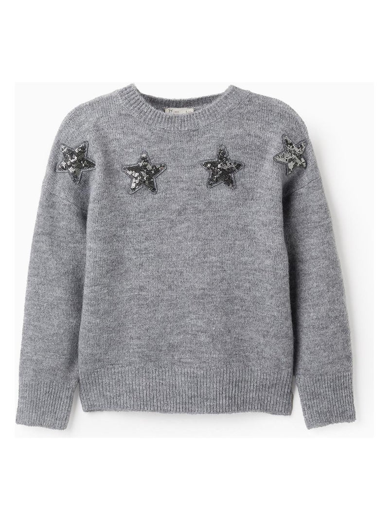 Pull Sweat Knit tricoté, avec paillettes DANCE ROOM Gris - Kiabi