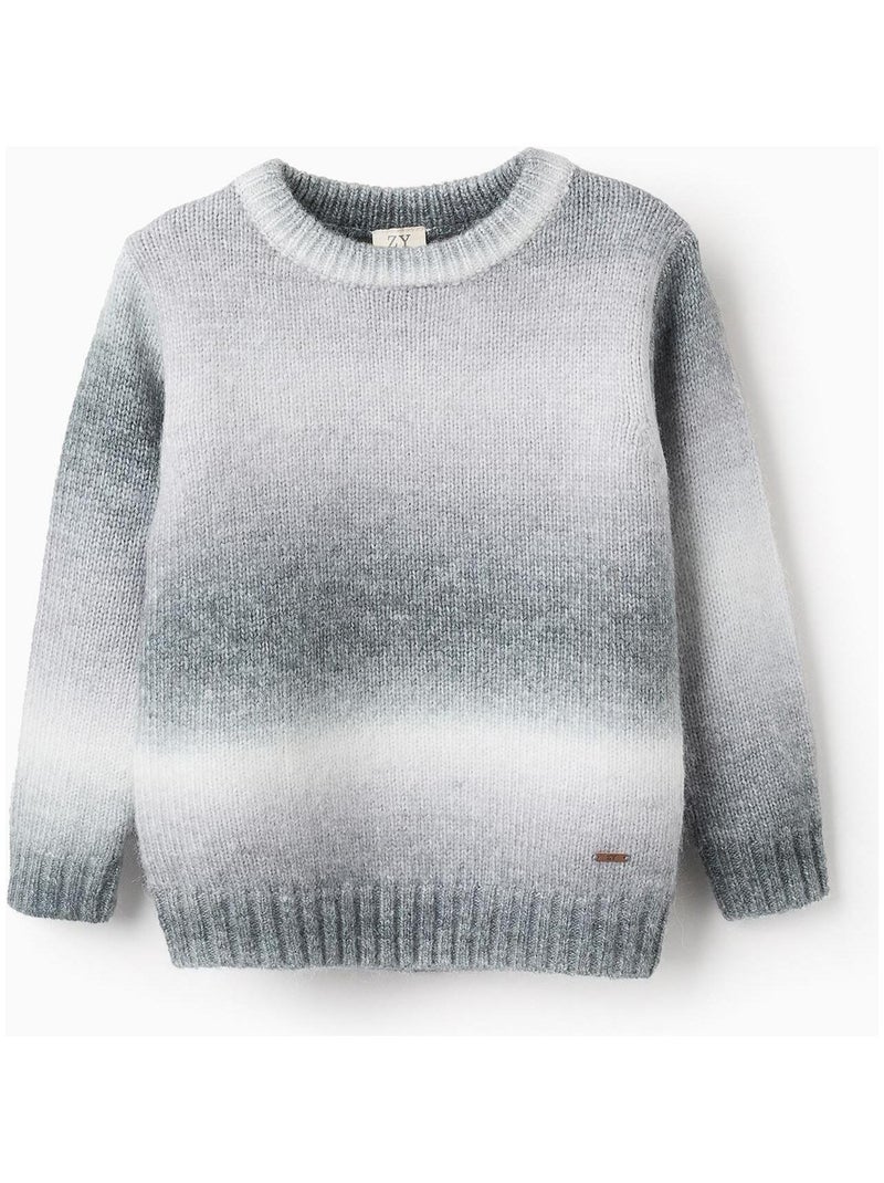 Pull Sweat Knit tricoté, dégradé NOVEAUX NATURE Gris - Kiabi