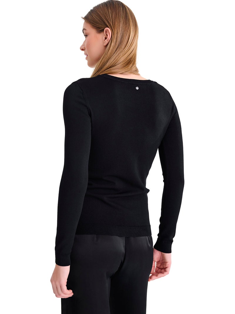 Pull sweater manches longues cocktail Noir - Kiabi