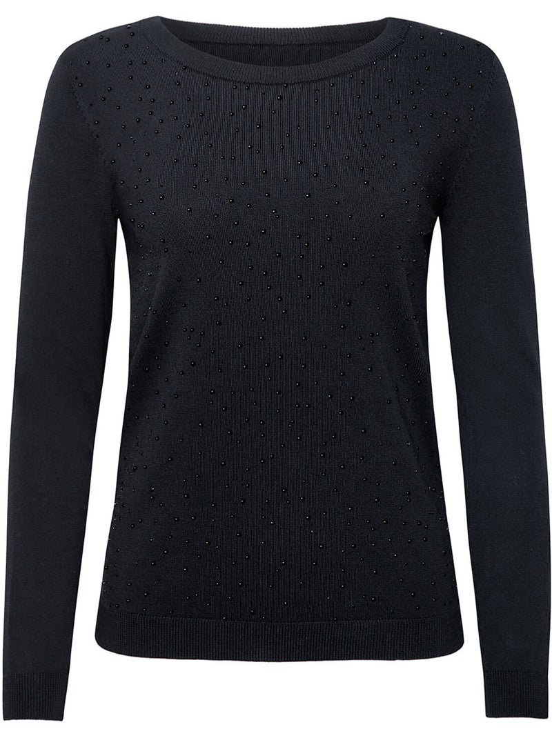 Pull sweater manches longues cocktail Noir - Kiabi