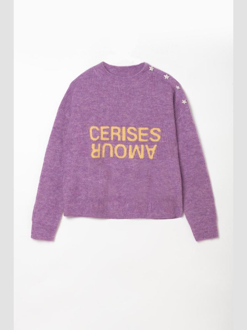 Pull SYMCHAGI 'Le Temps Des Cerises' Violet - Kiabi