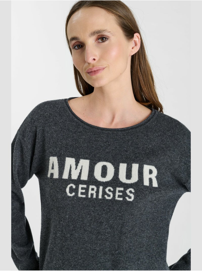 Pull tatum 'le temps des cerises' Gris - Kiabi