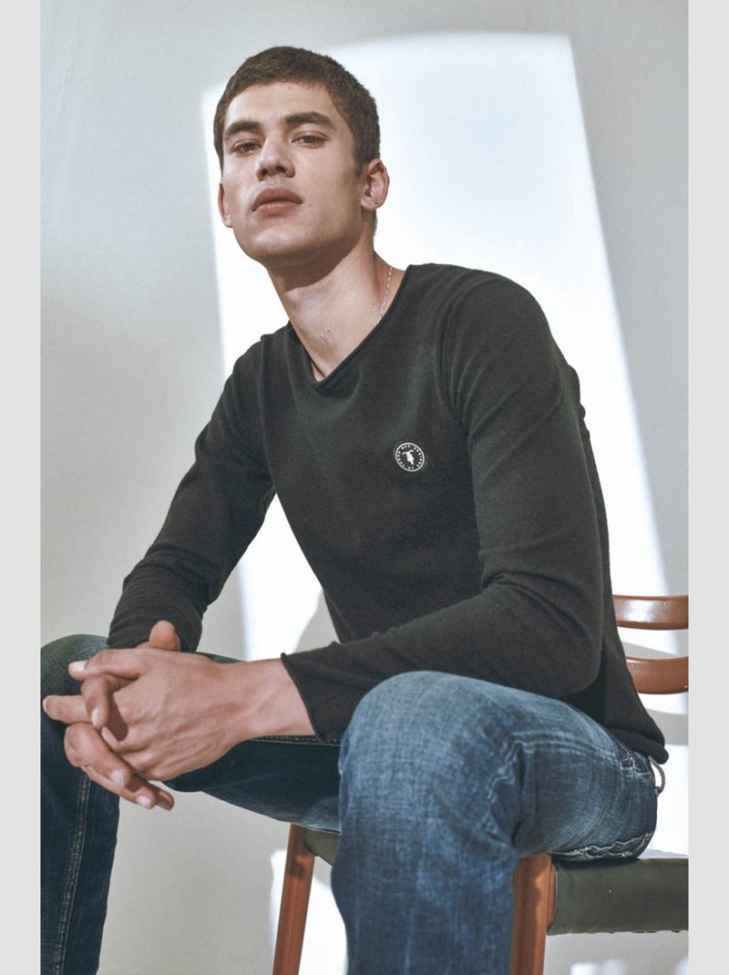 Pull TERRY 'Le Temps Des Cerises' Noir - Kiabi
