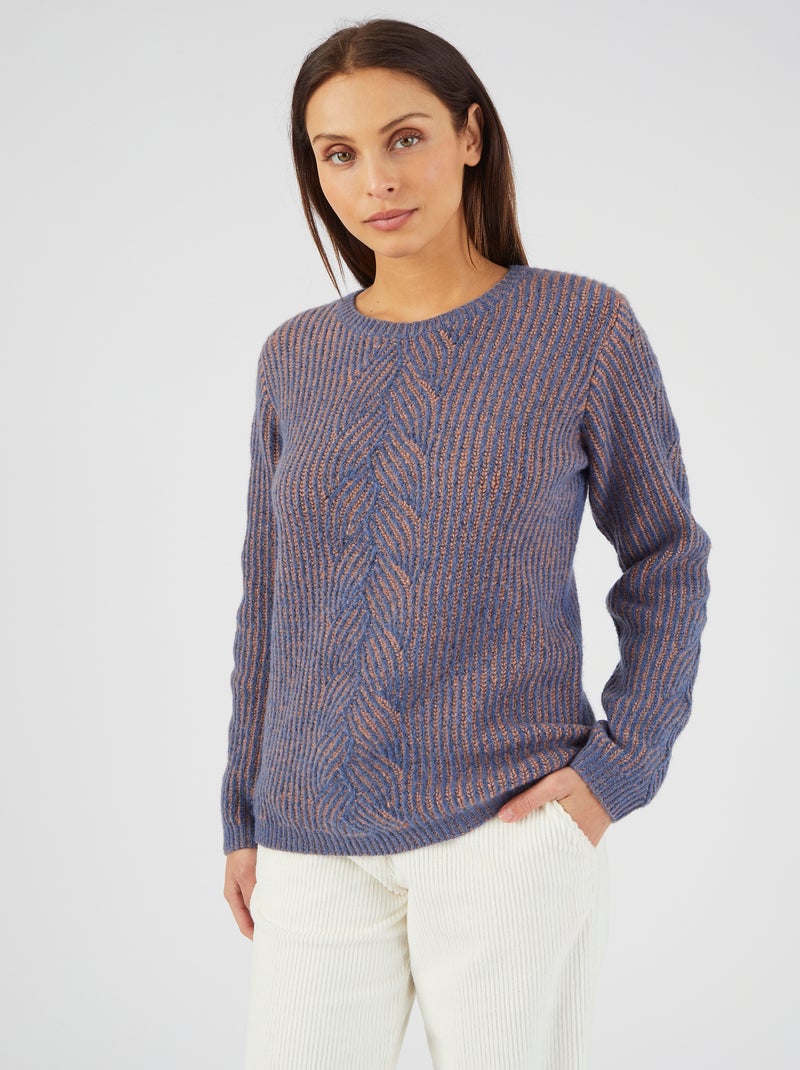 Pull Thermolactyl à base de fibres recyclées - Damart Bleu gris - Kiabi
