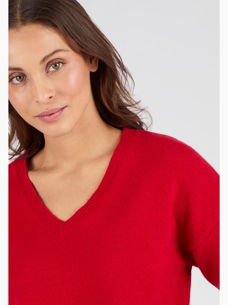 Pull Thermolactyl à boutons uni ou imprimé animalier - Damart Rouge - Kiabi