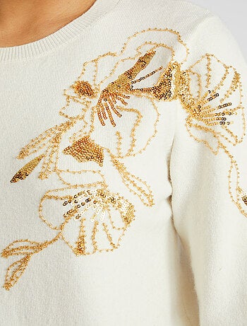 Pull Thermolactyl avec perles fantaisie et sequins - Damart