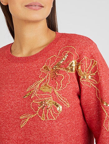 Pull Thermolactyl avec perles fantaisie et sequins - Damart