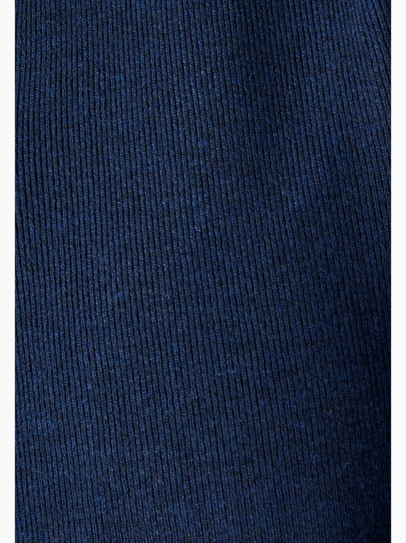 Pull Thermolactyl col chemisier chambray - Damart Bleu - Kiabi