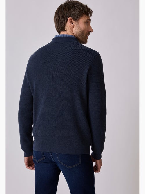Pull thermolactyl col polo en maille texturée. - damart - Kiabi