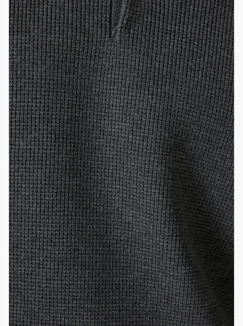 Pull thermolactyl col polo en maille texturée. - damart Gris - Kiabi