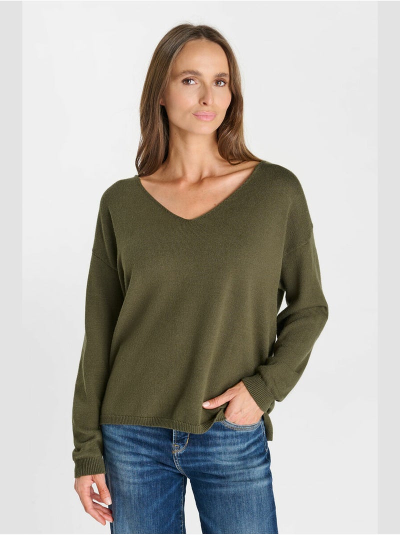 Pull tinga 'le temps des cerises' Kaki - Kiabi