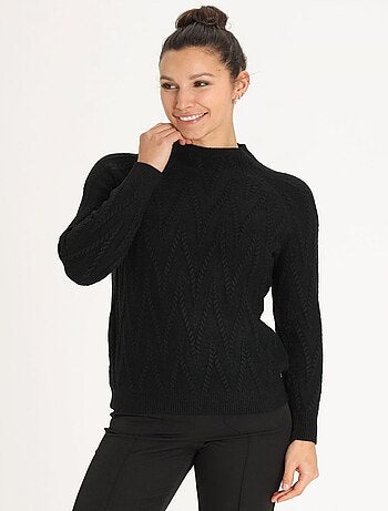Pull Tita Black | Gerard Pasquier Avec Col Cheminée | Gerard Pasquier