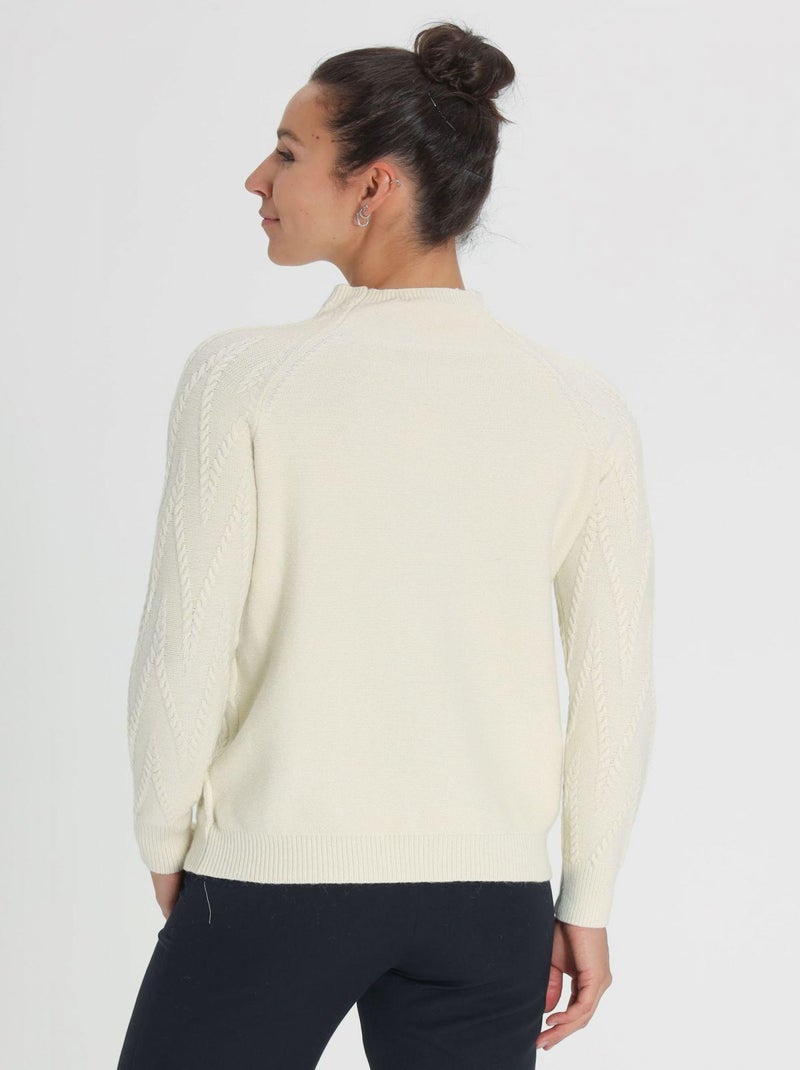 Pull TITA Ecru Pull cheminée Ecru - Kiabi