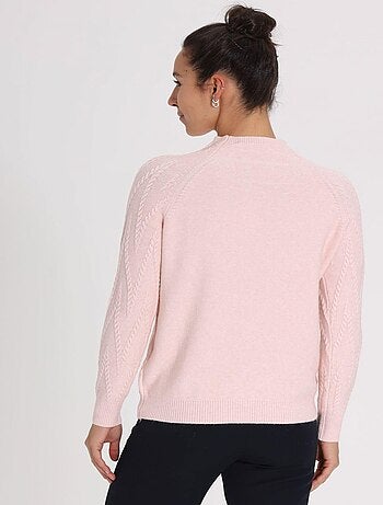 Pull Tita Pink | Gerard Pasquier Avec Col Cheminée | Gerard Pasquier