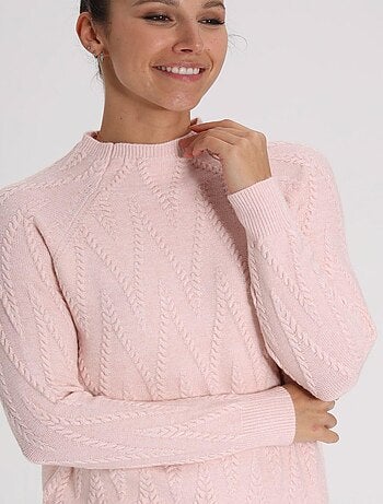Pull Tita Pink | Gerard Pasquier Avec Col Cheminée | Gerard Pasquier