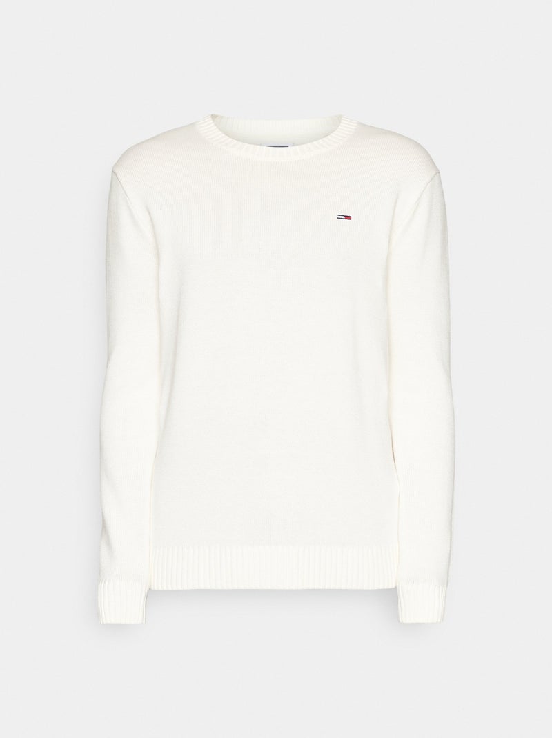 Pull Tommy jeans col rond Blanc cassé - Kiabi