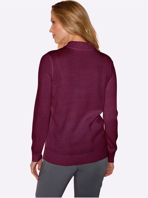 Pull torsadé col montant avec manches longues et dos en jersey lisse - Taille standard - Moda Vilona - Kiabi