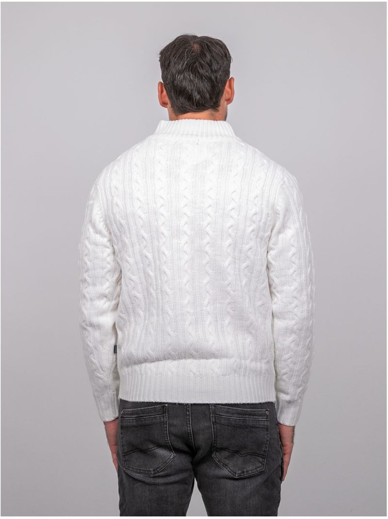 Pull torsadé col montant lagow Ecru - Kiabi