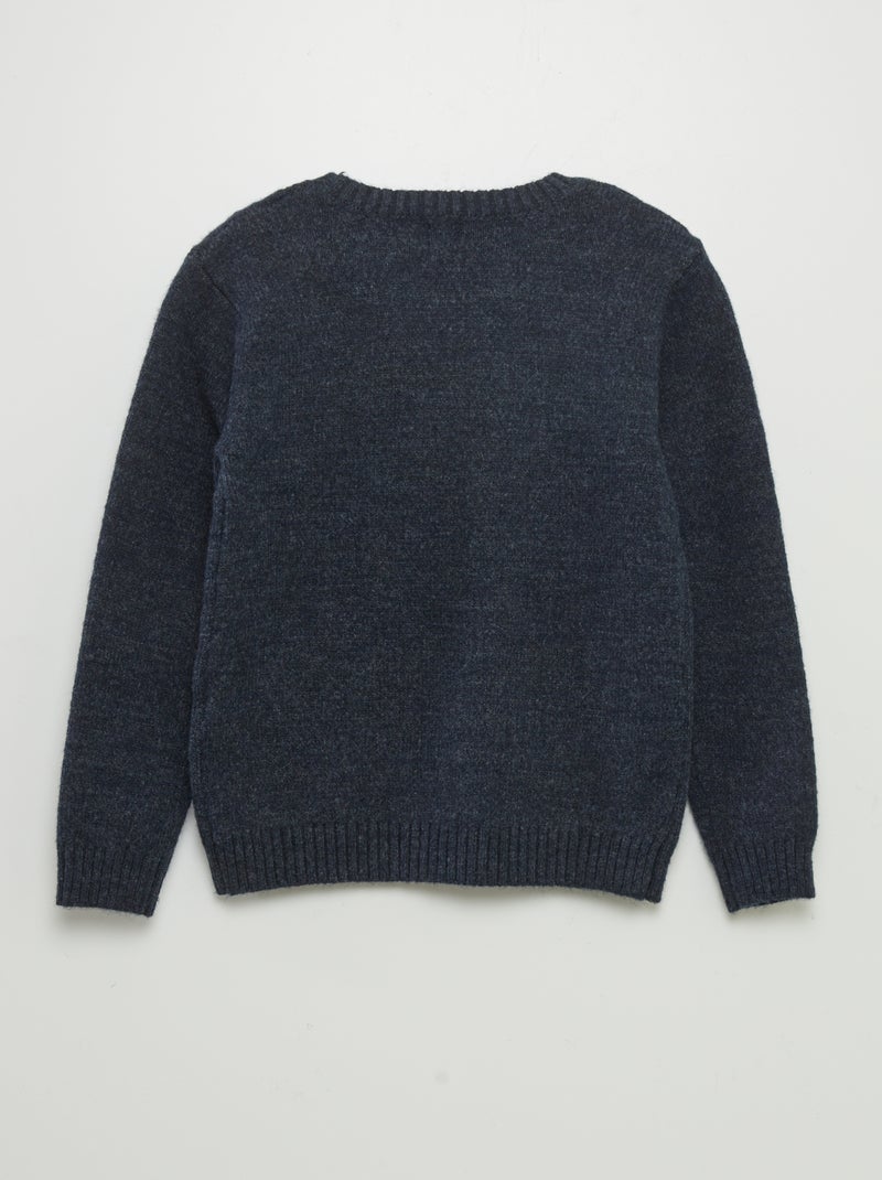 Pull torsadé col rond Bleu - Kiabi