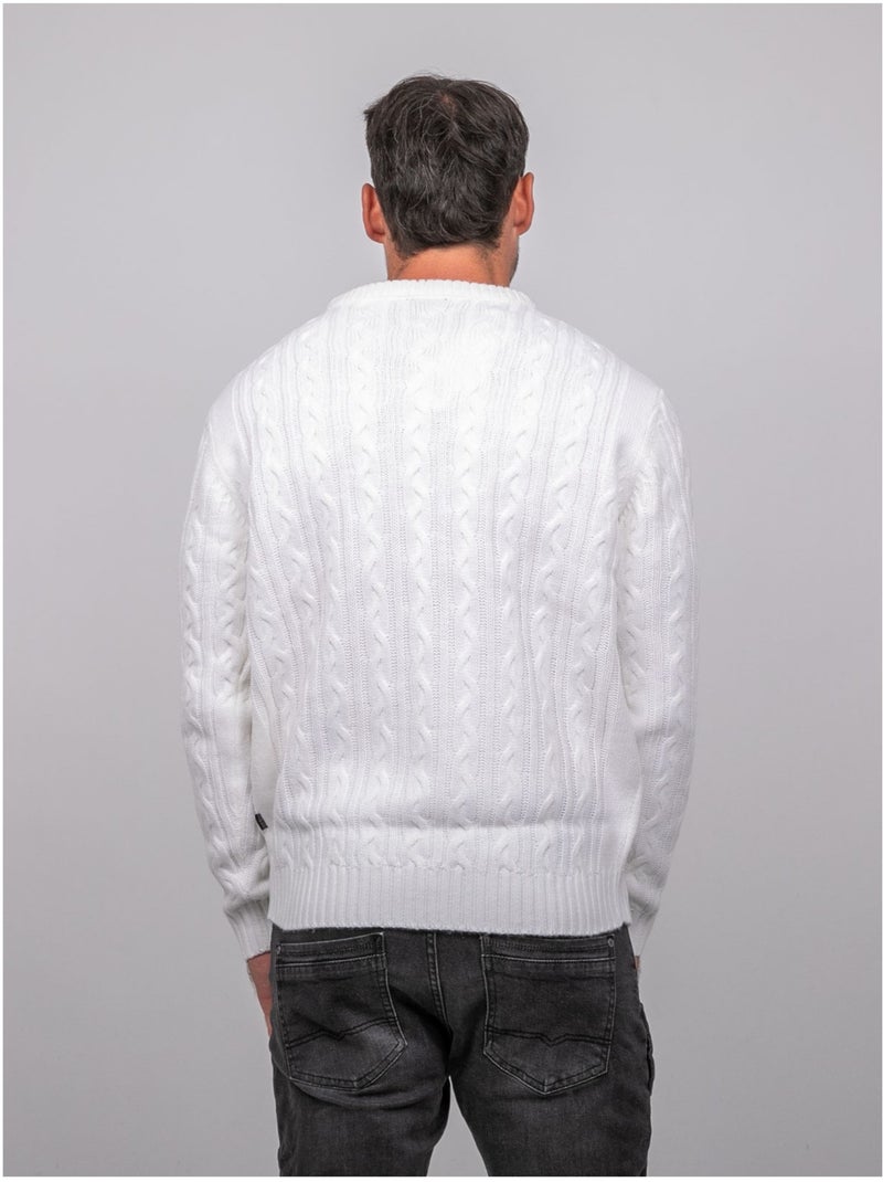 Pull torsadé col rond lalor Ecru - Kiabi