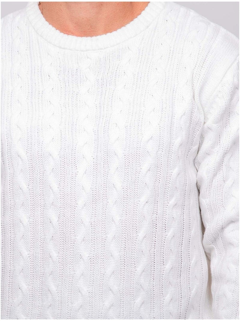 Pull torsadé col rond lalor Ecru - Kiabi