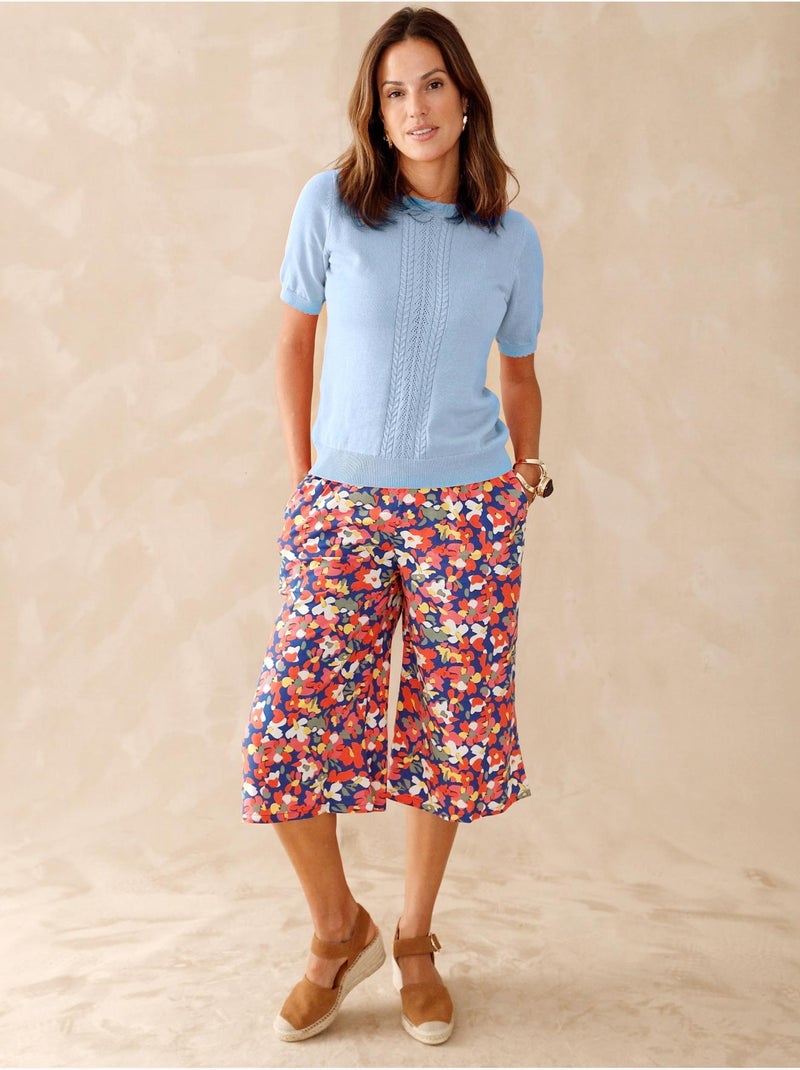 Pull torsadé manches courtes - DAXON Bleu - Kiabi