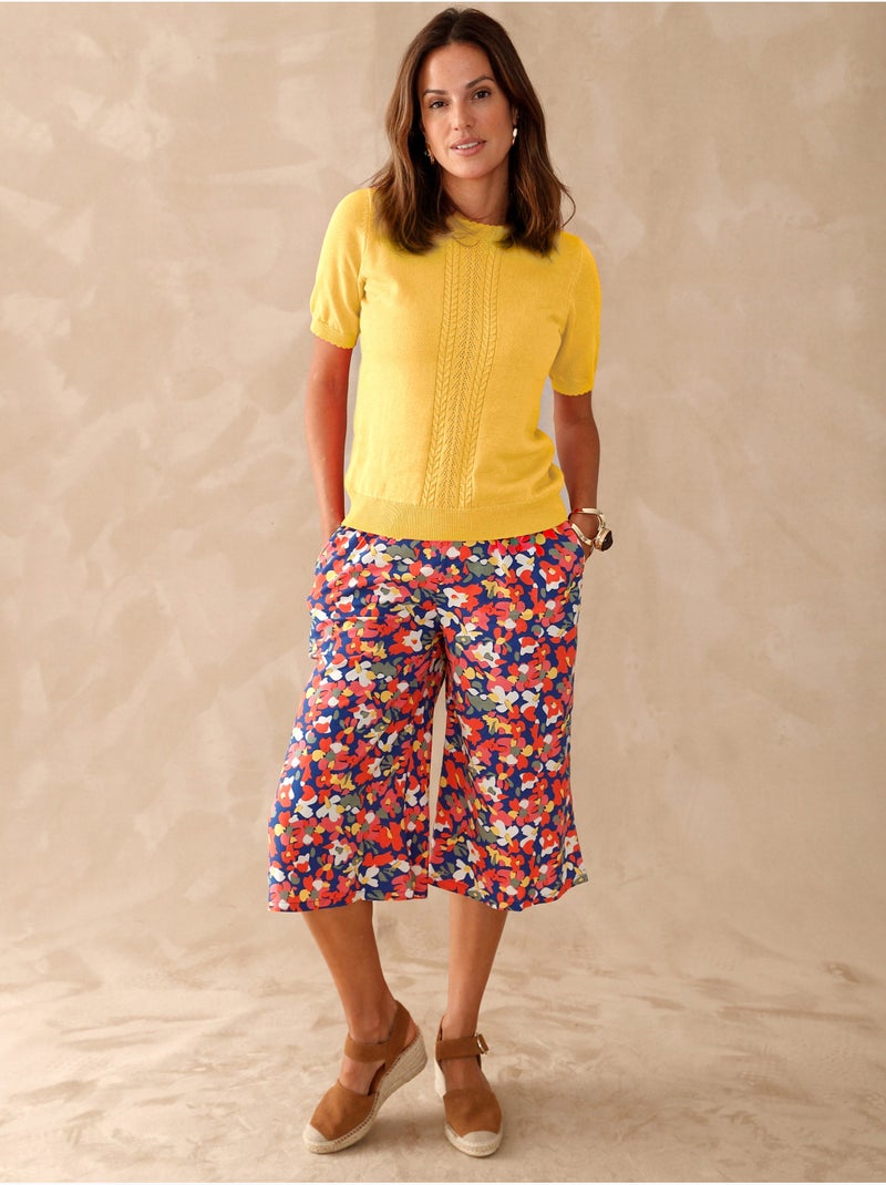 Pull torsadé manches courtes - DAXON Jaune - Kiabi