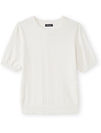 Pull torsadé manches courtes