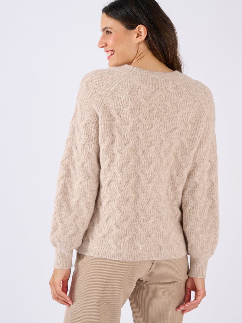 Pull torsadé Thermolactyl - Damart Beige clair - Kiabi