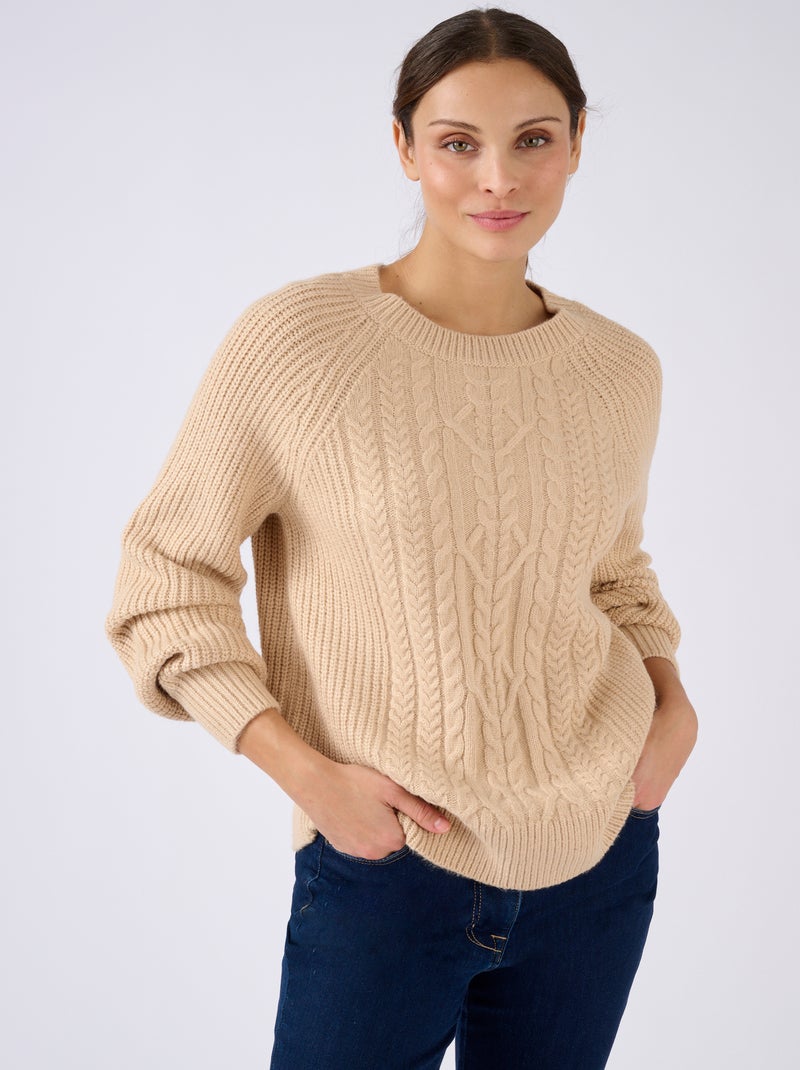 Pull torsadé Thermolactyl - Damart Beige - Kiabi