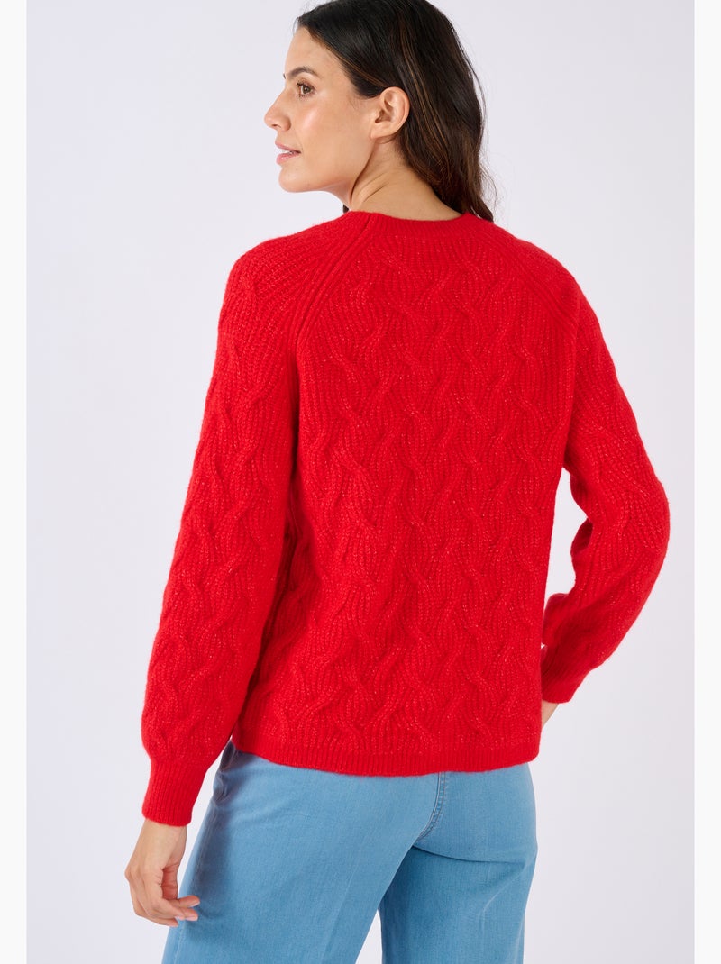 Pull torsadé thermolactyl - damart Cerise - Kiabi