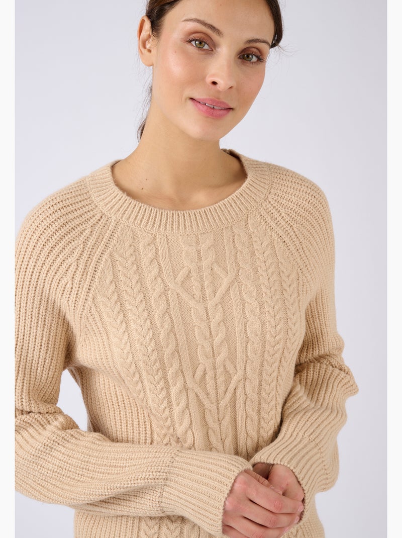 Pull torsadé Thermolactyl - Damart Marron - Kiabi